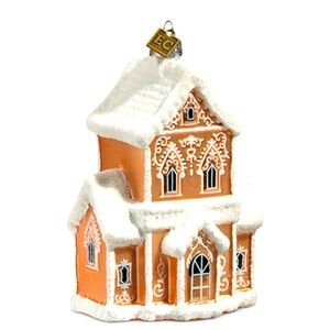 Raz 4.75" Gingerbread Manor House Glass Christmas
Ornament Decor